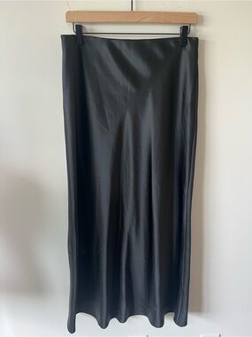 Miss Selfridge Classic Black Satin Maxi Skirt Size 10